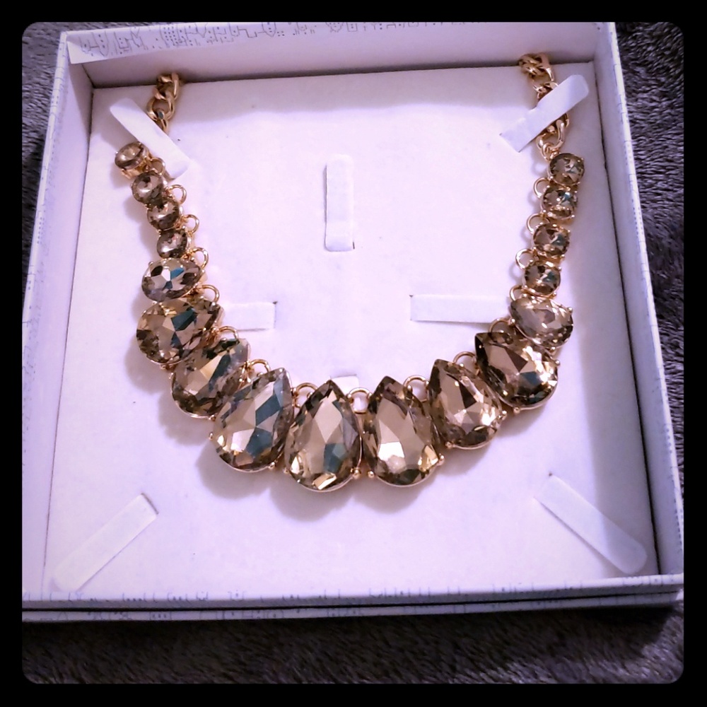 Thr Skyline Collection Golden Rhinestone Statement
